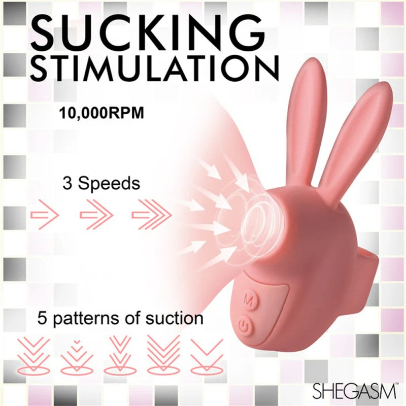 Finger Sunction Vibrator, Clitoral Sucking Rabbit Vibrator Sextoy for Woman, Female Lips Cunnilingus Oral Sex Toys, Small Clit Vibe 3 Speeds and 5 Patterns of Suction