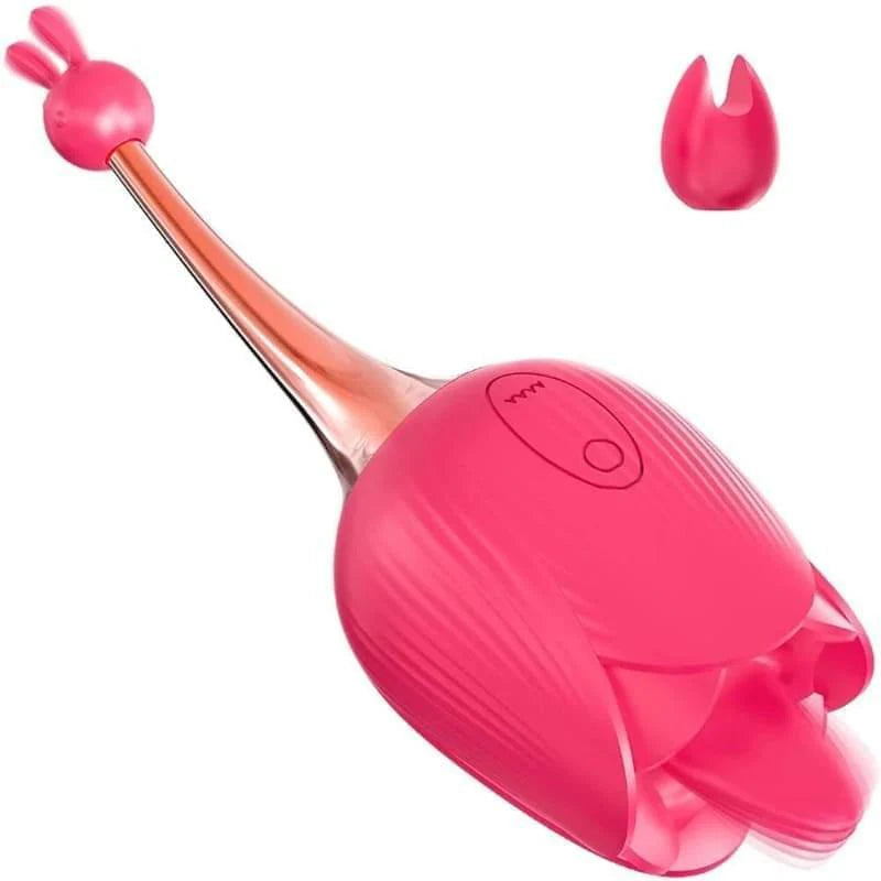 Rose Toy Tongue Licking Vibrator for Women G Spot 3 In1 Clitoral Stimulation Nipple Massager Adult Sex Toys for Female