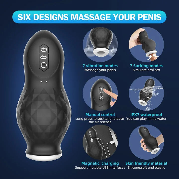 Automatic Male Masturbator Cup Vibrating Sucking Hands Stroker Penis Vibrator