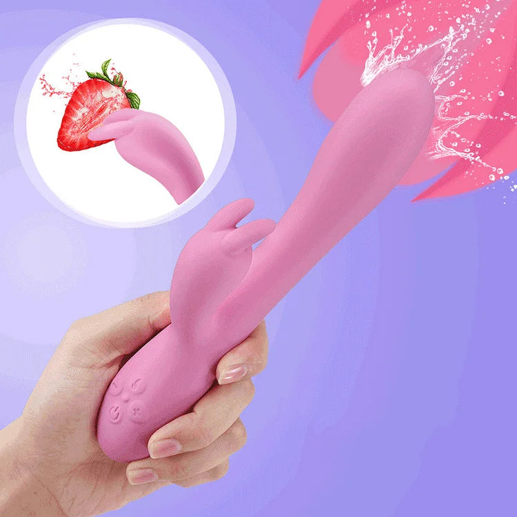 Female Rabbit Dual Motor Heating Vibrator Sex Products