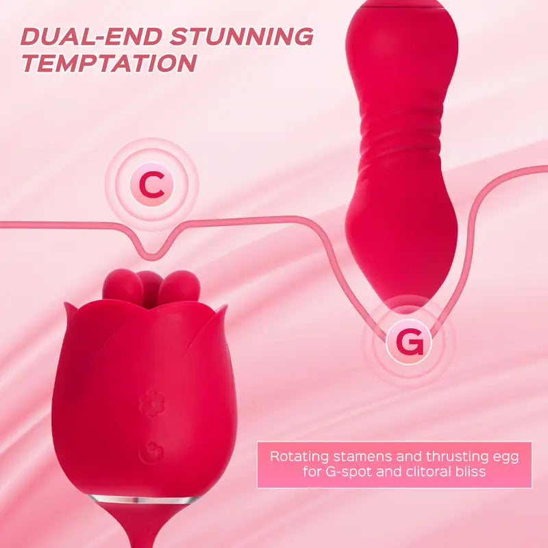 3 in1 Rose Sex Toys G spot Vibrator Sex Stimulator for Women with 9 Vi 3 in1 Rose Sex Toys G spot Vibrator Sex Stimulator for Women with 9 Vi