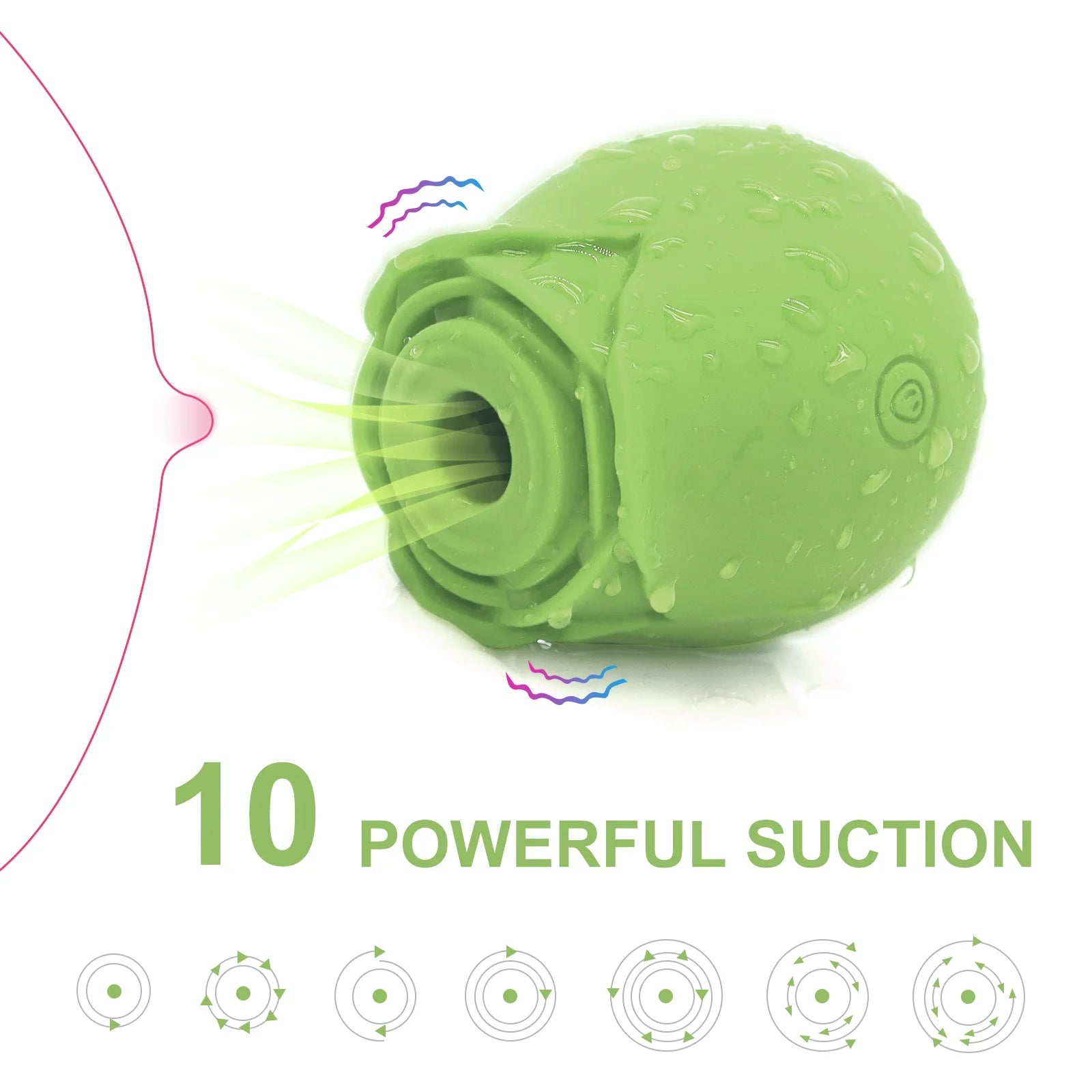 Green rose toy-Clitoral Sucking Vibrator Sucking 10 Modes for Nipple, Clitoral and Anal Stimulation USB Rechargeable