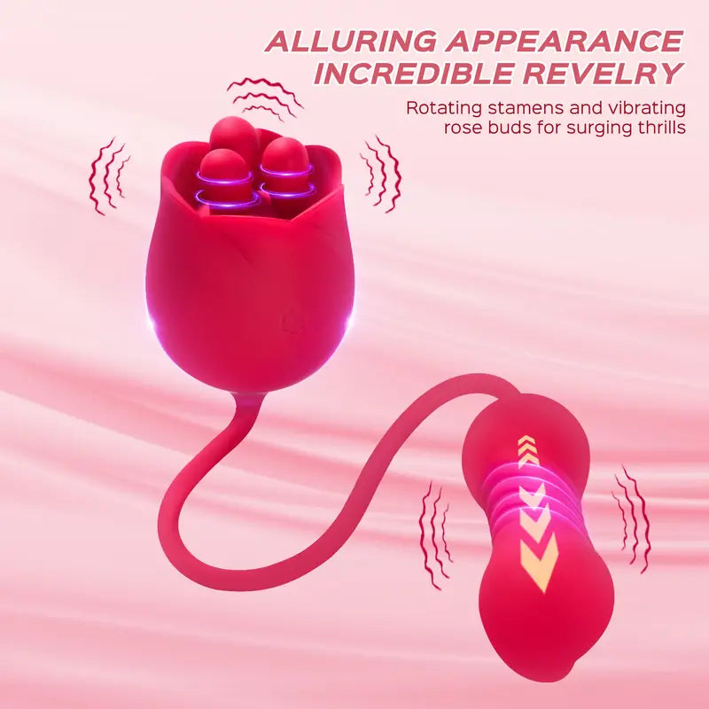 3 in1 Rose Sex Toys G spot Vibrator Sex Stimulator for Women with 9 Vi 3 in1 Rose Sex Toys G spot Vibrator Sex Stimulator for Women with 9 Vi
