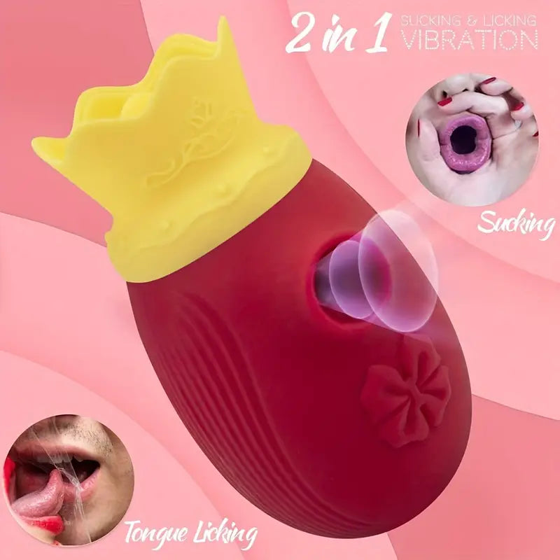 Rose Sex Toy Dildo Vibrators Adult Toys For Couples Woman, Upgraded Licking Tongue Licking & Sucking Dildos