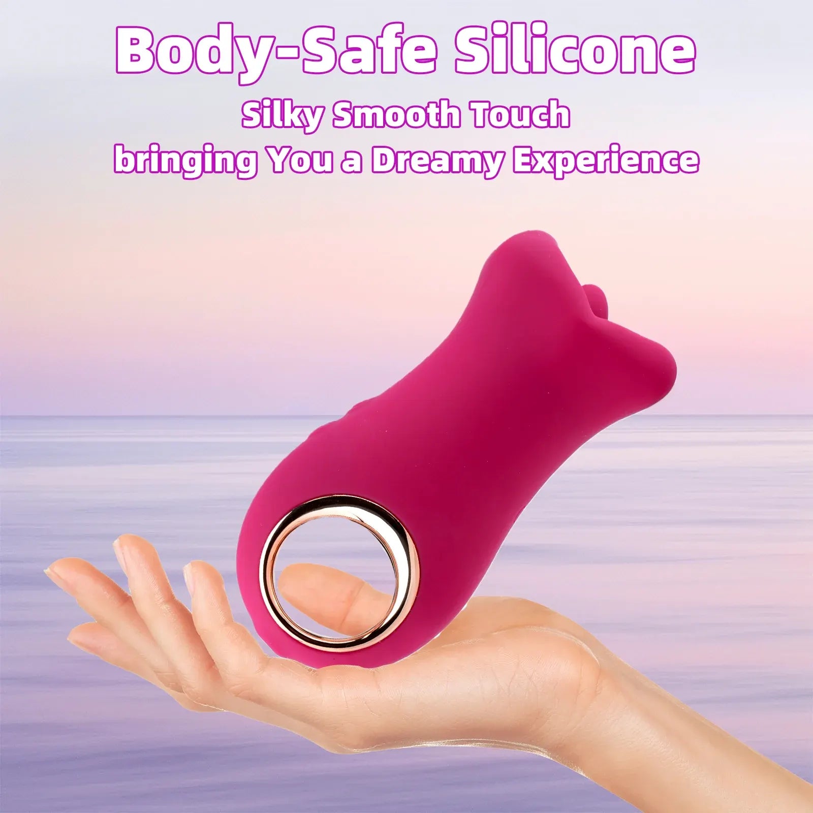 Tongue Rose Sex Stimulator for Women with 10 Rotating Licking and 10 V