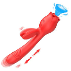 Rose Sex Toy Dildo Vibrator - Clitoral Nipple licker, 10 Frequency Sucking Stretching Vibration for Women, Insert Dildo