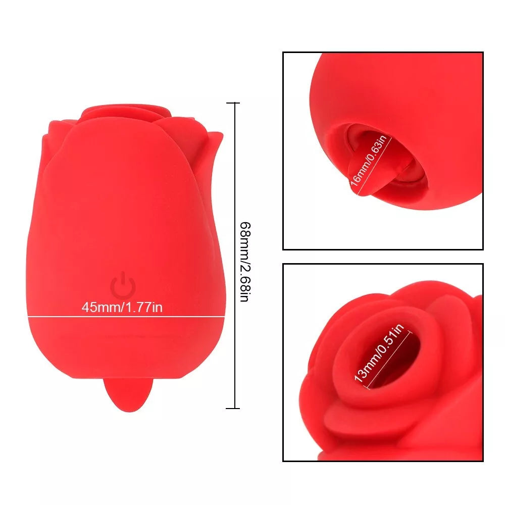 Rose Shape Sucking Licking Vibrator Clitoral G-spot Sex Toy for Women Rose Shape Sucking Licking Vibrator Clitoral G-spot Sex Toy for Women