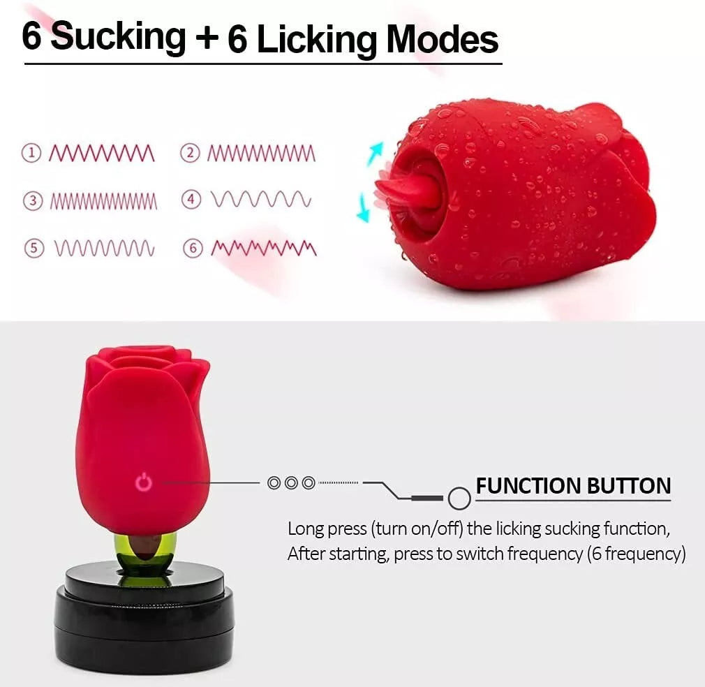 Rose Shape Sucking Licking Vibrator Clitoral G-spot Sex Toy for Women Rose Shape Sucking Licking Vibrator Clitoral G-spot Sex Toy for Women