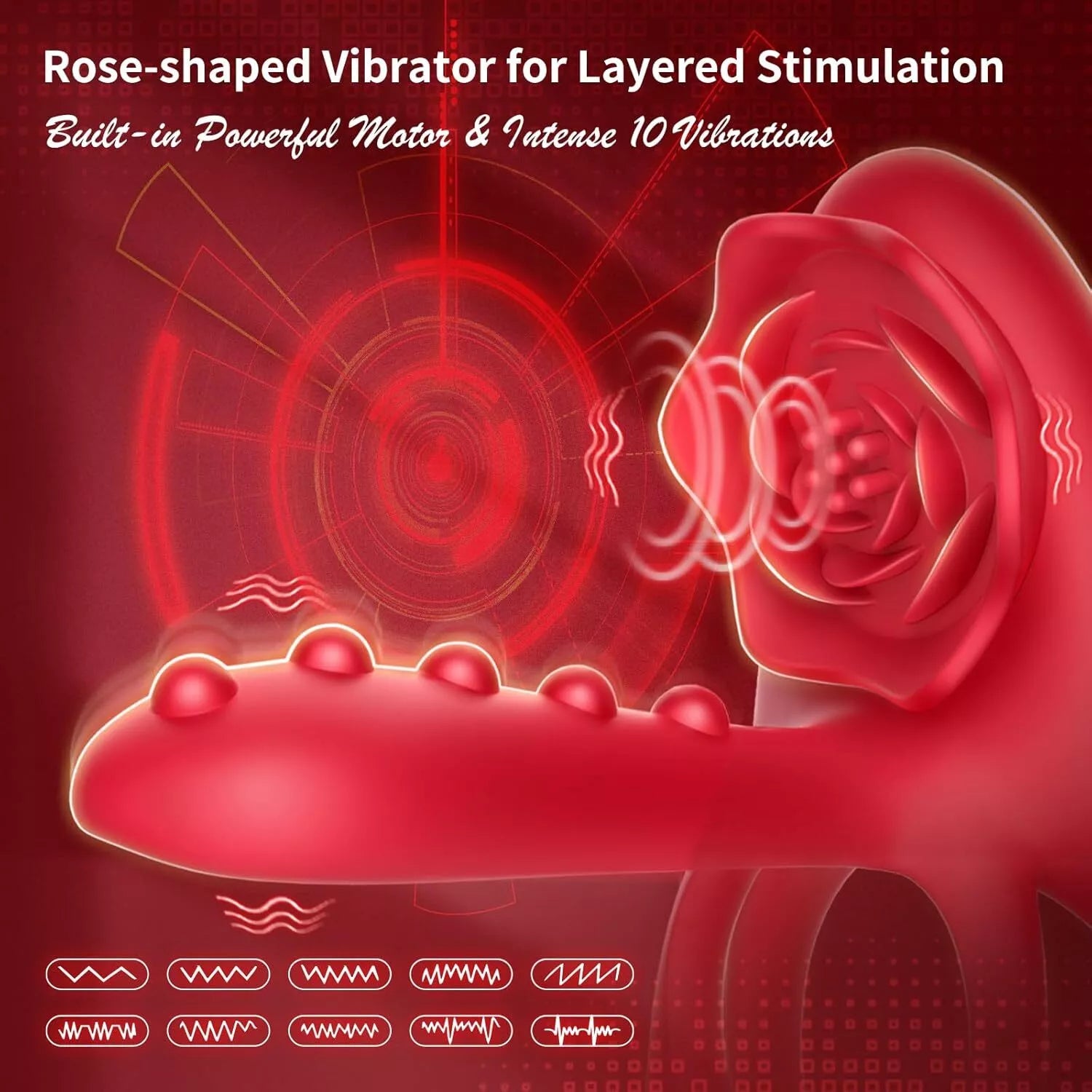Rose Stimulation Tongue Sex Toys with Vibrating Cock Ring for Men,10 M Rose Stimulation Tongue Sex Toys with Vibrating Cock Ring for Men,10 M