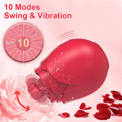 Rose Sucking Thrusting G-spot Vibrator Dildo Clit Massager Sex Toys for Women